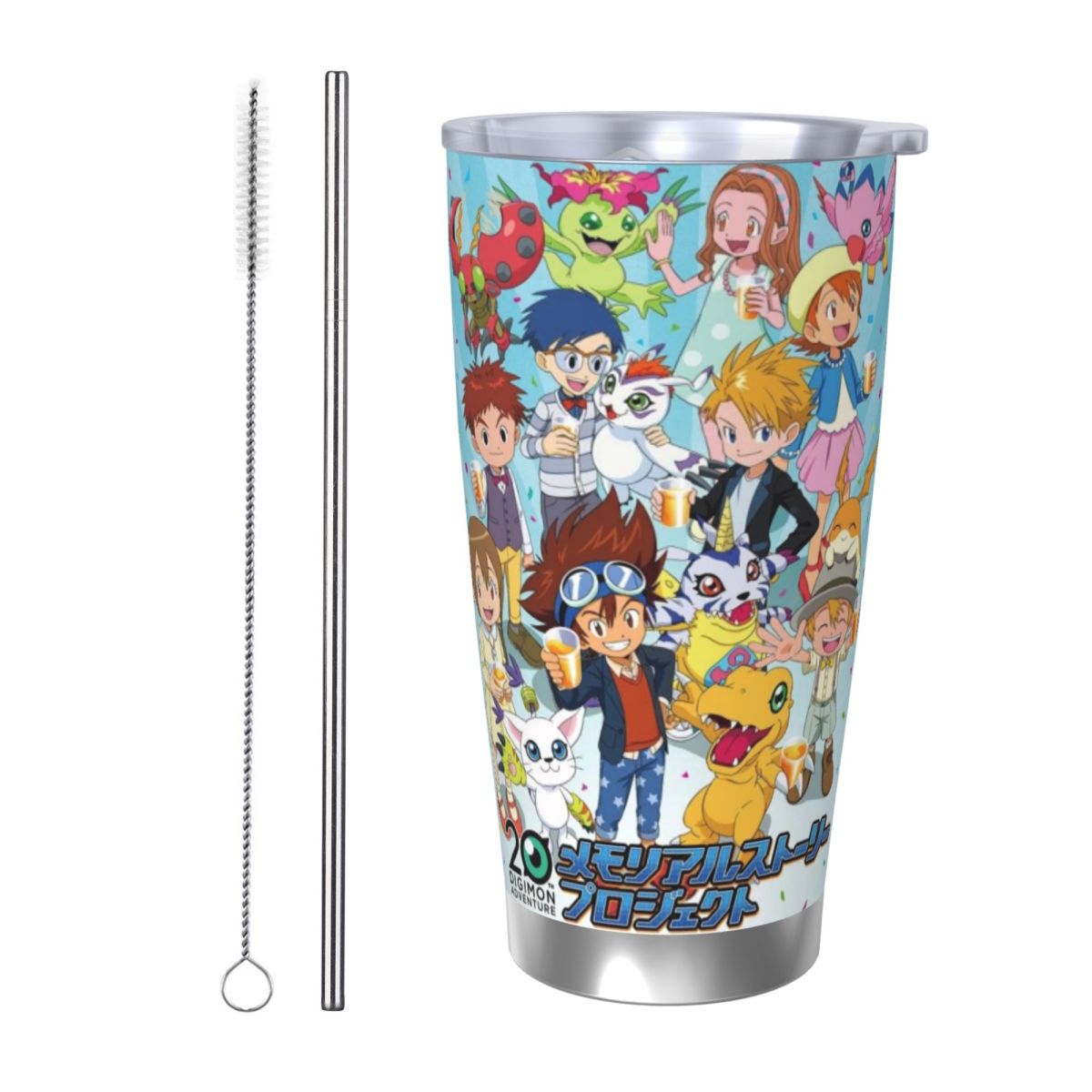 Stainless Steel Straw - D-Digimon 20oz Stainless Steel Car Mug