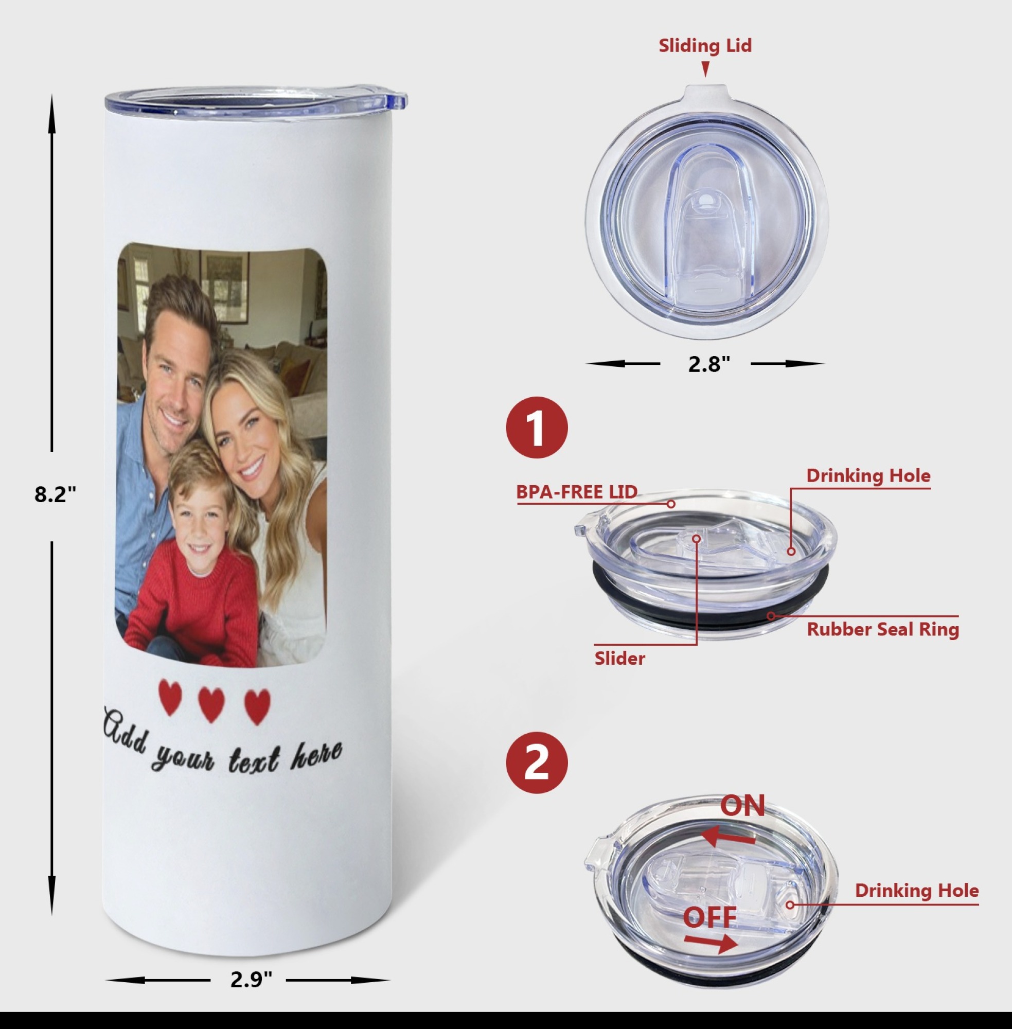 Custom 20oz Skinny Tumbler wit - Stainless Steel Straw 评论和价格